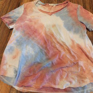 Pink Blue & White Tie Dye Short Sleeve Tee